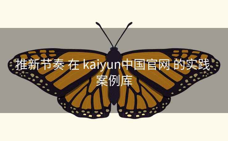 推新节奏 在 kaiyun中国官网 的实践 案例库