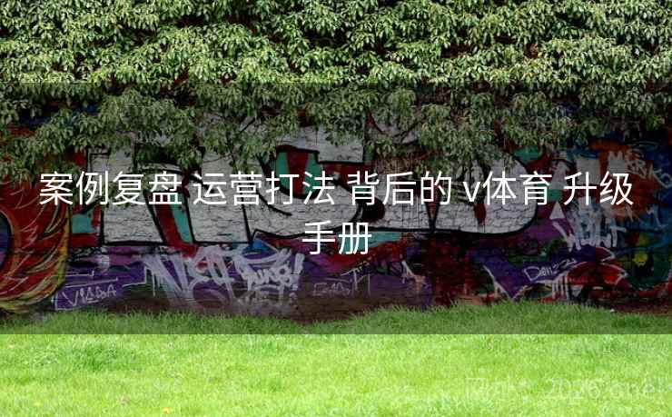 案例复盘 运营打法 背后的 v体育 升级手册 案例复盘 运营打法 背后的 v体育 升级手册